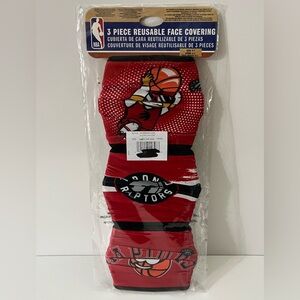 NBA Toronto Raptors Reusable Face Covering Masks kids ages 4-7, 3 Pack